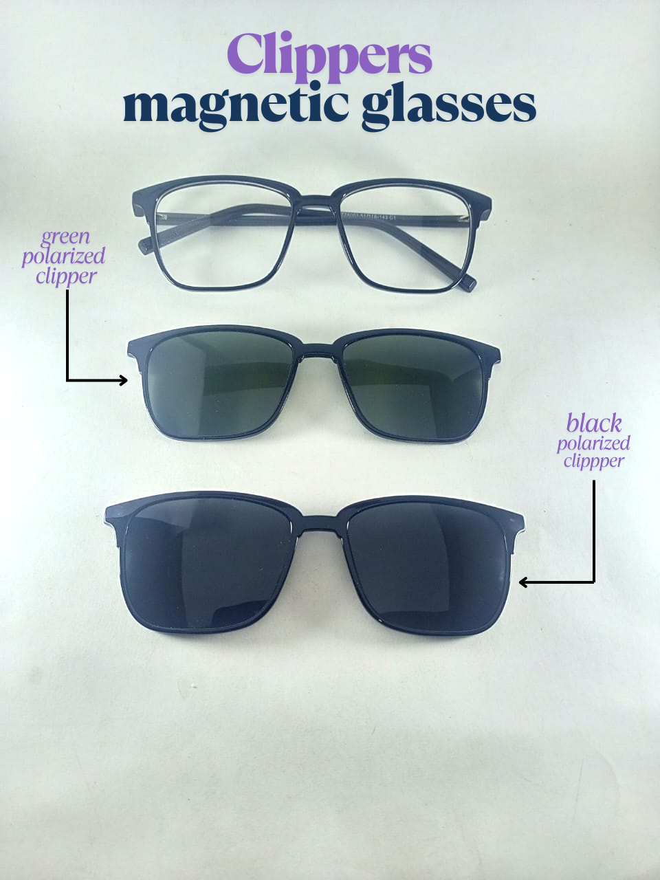 Clip-on Sunglasses + Normal Glasses.