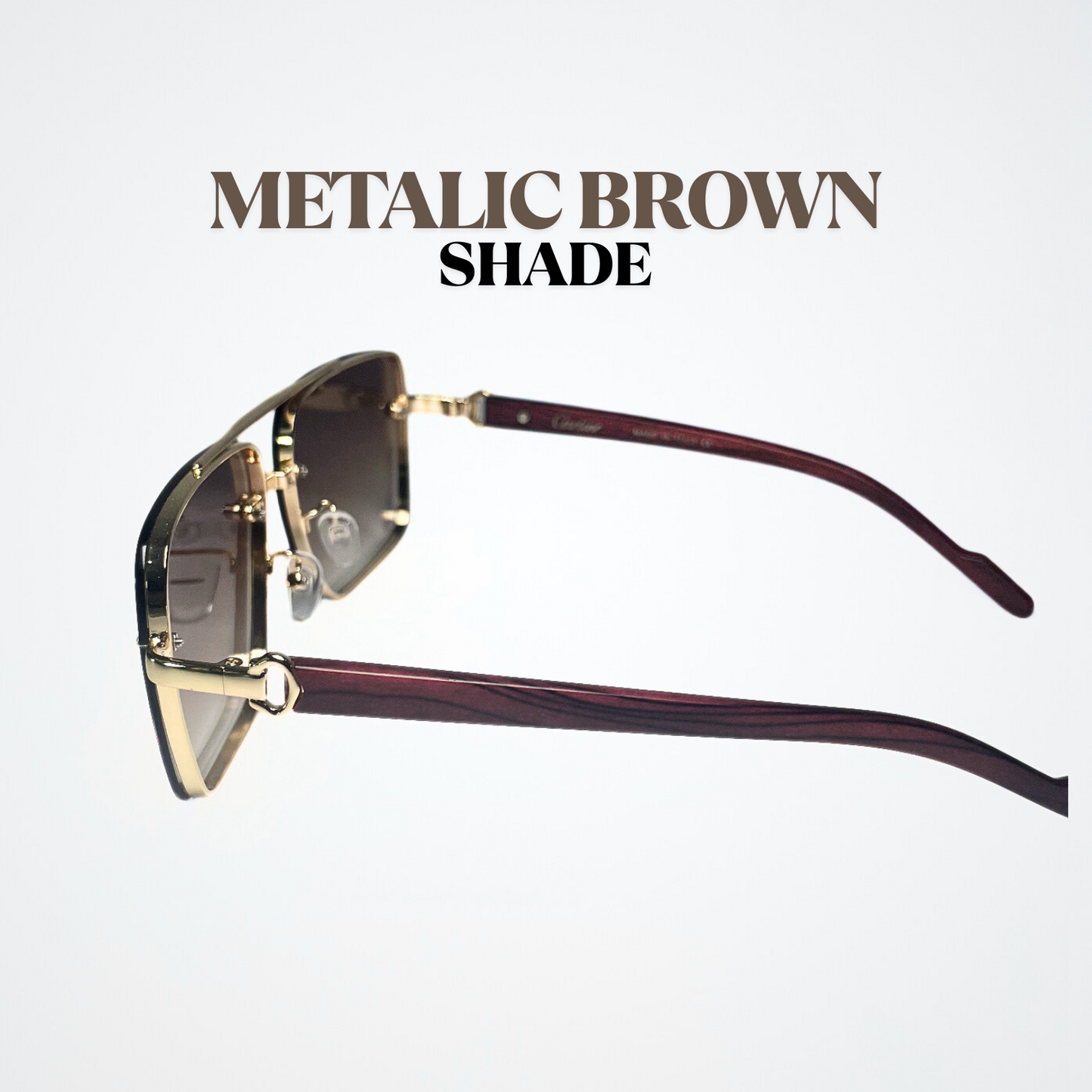 Metallic Brown Woodline Sunglasses