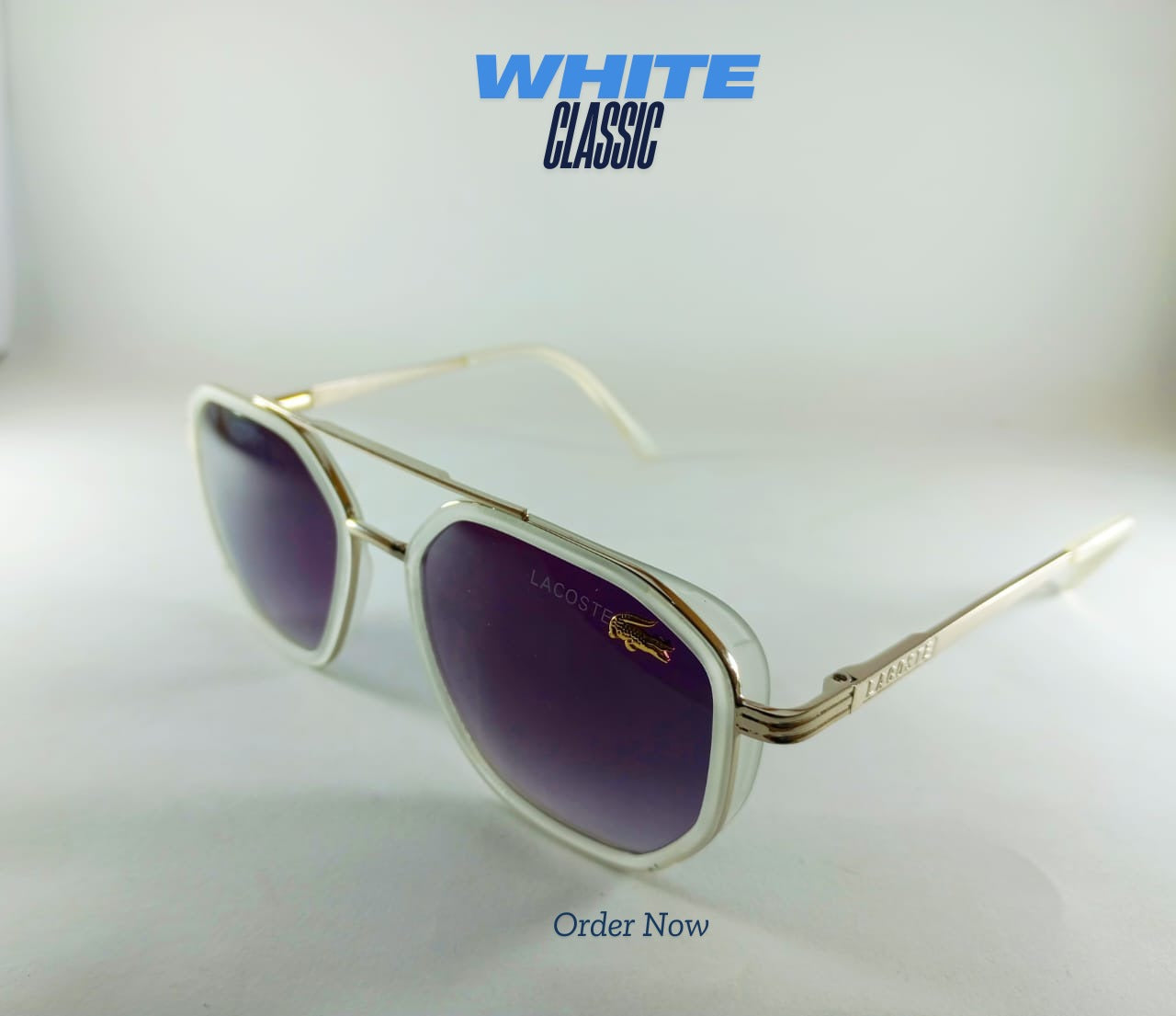 White Classic Sunglasses (polarized and premium quality).
