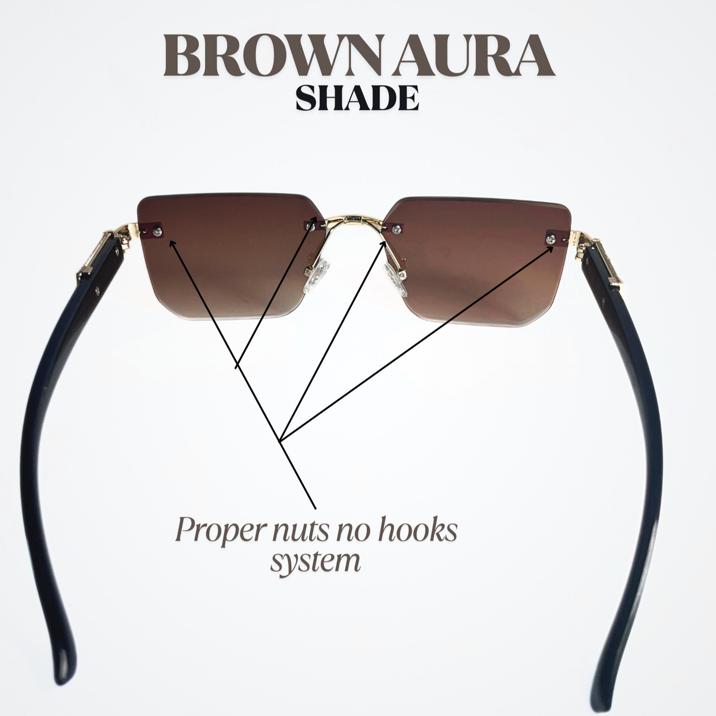 Rimless Brown Aura Shade (Premium Quality).