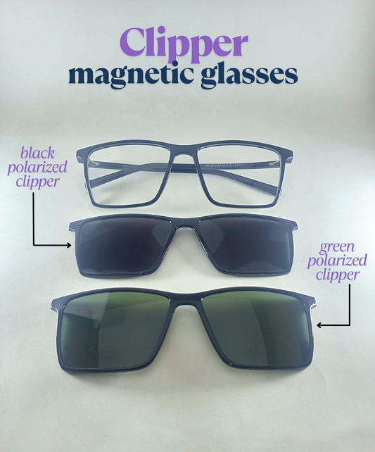 Special Black Edition Clip-on Sunglasses + Normal Glasses