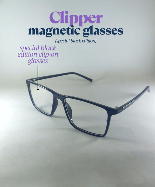 Special Black Edition Clip-on Sunglasses + Normal Glasses