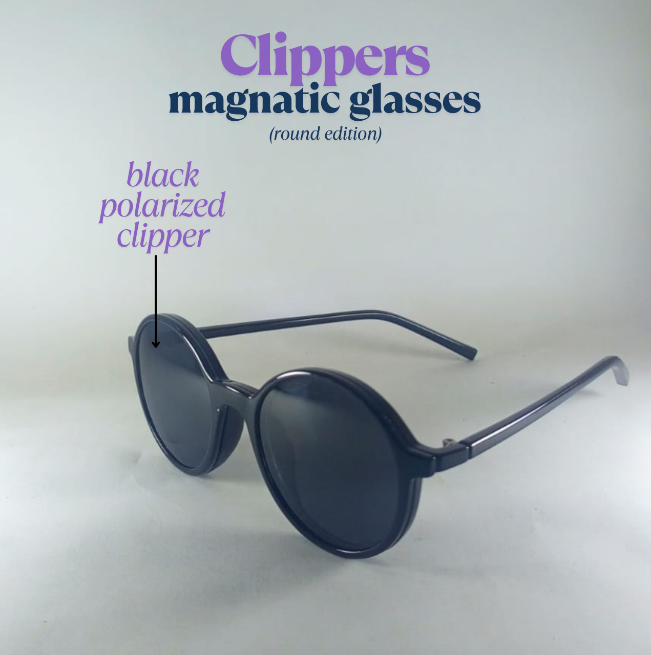 Round Edition Clip-on glasses Sunglasses + Normal glasses.