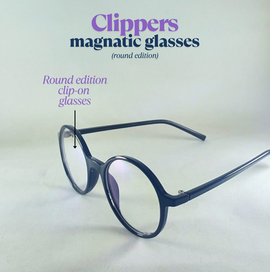 Round Edition Clip-on glasses Sunglasses + Normal glasses REC-09