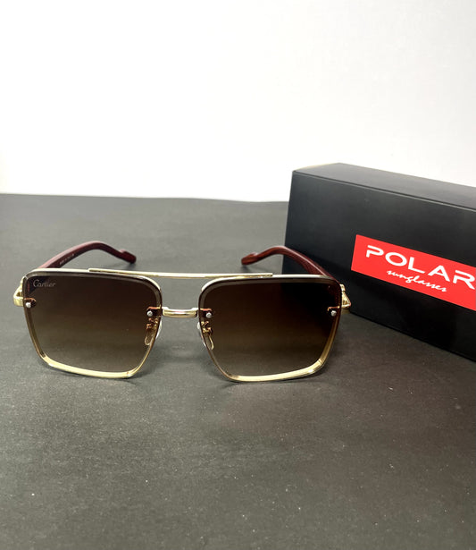 Metallic Brown Woodline Sunglasses
