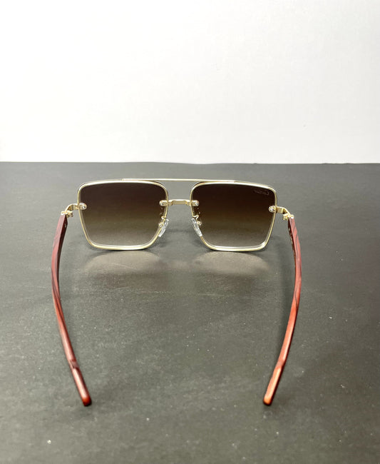 Metallic Brown Woodline Sunglasses