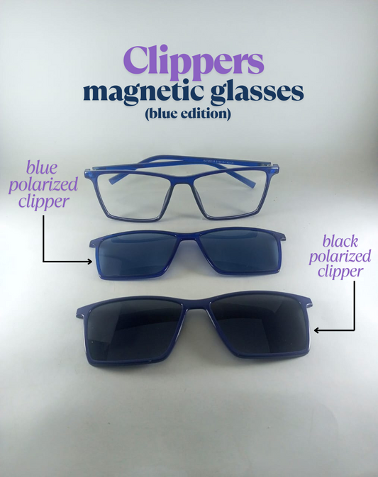 Blue Edition Clippers glasses with two clippers