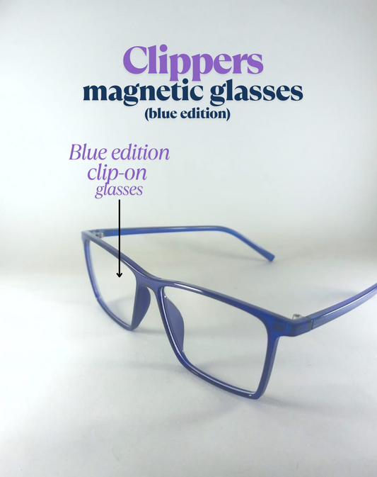 Blue Edition Clippers glasses with two clippers