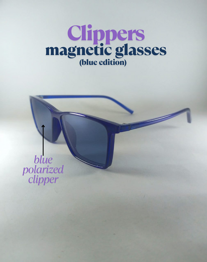 Blue Edition Clippers glasses with two clippers