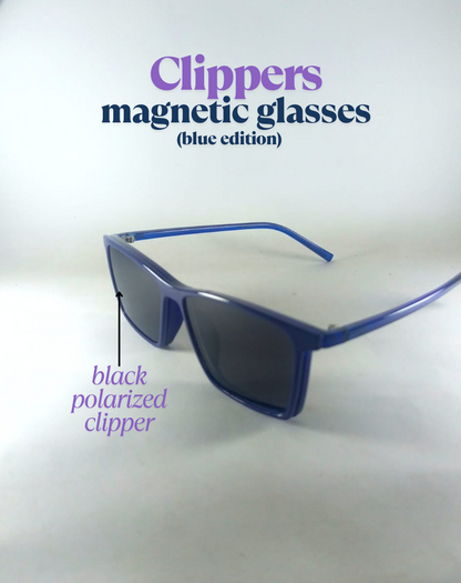 Blue Edition Clippers glasses with two clippers
